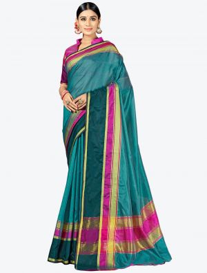 Rama Woven Cotton Silk Festive Wear Designer Saree small FABSA21335
