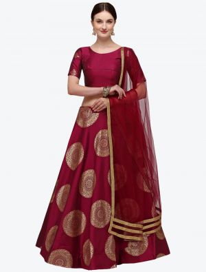 Maroon Banarasi Silk Designer Lehenga Choli with Dupatta small FABLE20220