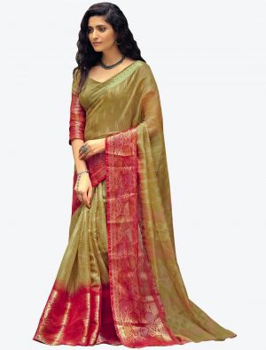 Golden Beige Fine Handloom Cotton Festive Wear Designer Saree FABSA21509