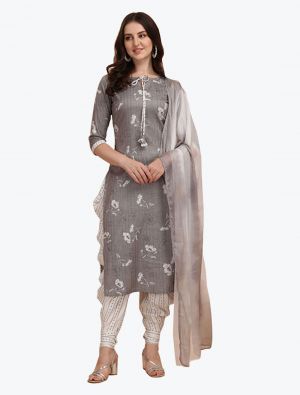 Grey Fine Rayon Patiala Style Readymade Suit FABSL20979