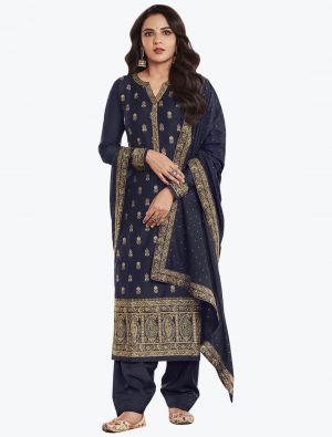 Blue Sansui Silk Woven Designer Salwar Suit small FABSL21247