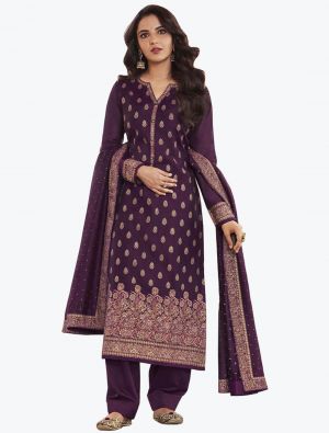 Purple Sansui Silk Woven Designer Salwar Suit small FABSL21248