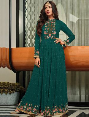 Rama Georgette Anarkali Suit With Thread Work And Sequin small FABSL21290