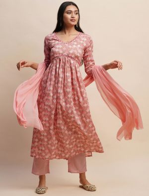 Pink Premium Cotton Readymade Salwar Kameez FABSL21528