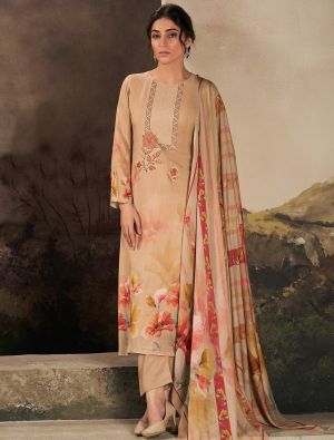 Beige Muslin Ready To Wear Salwar Kameez FABSL22200