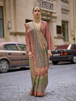 Deep Beige Art Silk Premium Designer Saree