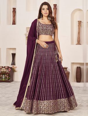 Maroon Buy Designer Party Wear Lehenga Choli Online Fabanza