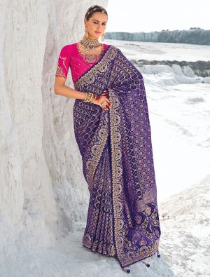 Indigo Premium Georgette Bandhani Patola Saree