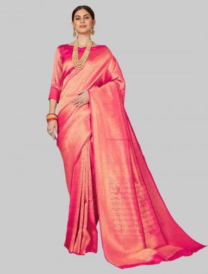 Pink Woven Designer Saree small FABSA20142