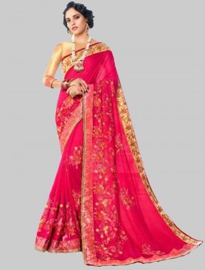 Rani Pink Silk Designer Saree small FABSA20125