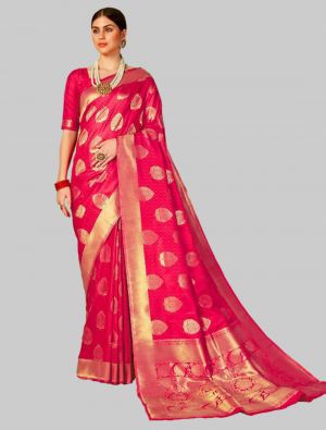 Rani Pink Silk Designer Saree small FABSA20148