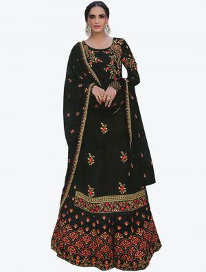 Black Faux Georgette Palazzo Suit with Dupatta small FABSL20231