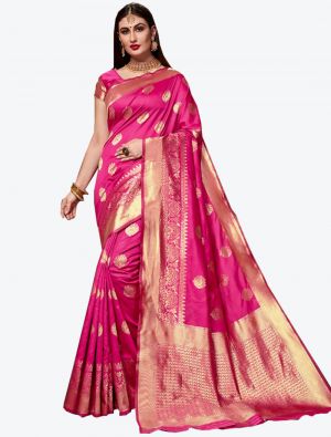 Pink Banarasi Silk Designer Saree small FABSA20831