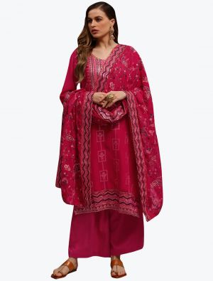 Magenta Premium Georgette Party Wear Designer Palazzo Suit small FABSL20837