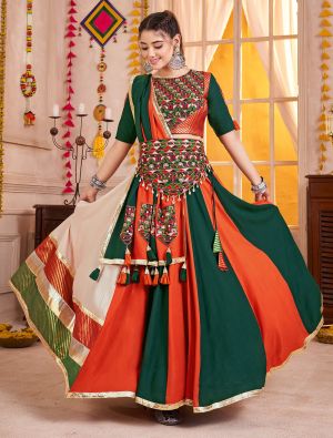 Multicolor Viscose Cotton Classic Ready To Wear Lehenga small FABLE20488
