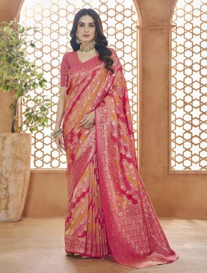 Multicolor Zari Woven Banarasi Art Silk Saree