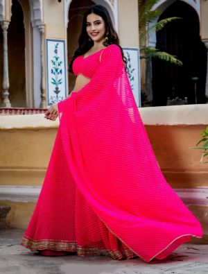 Pink Georgette Lehenga Choli with Zari And Coding Lace small FABLE20414