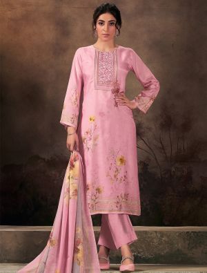 Pink Muslin Ready To Wear Salwar Kameez FABSL22198