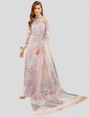 Baby Pink Net Pakistani Suit with Dupatta small FABSL20097