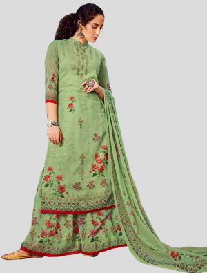 Light Green Georgette Straight Suit with Dupatta small FABSL20089