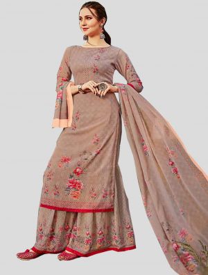 Mauve  Georgette Straight Suit with Dupatta small FABSL20090