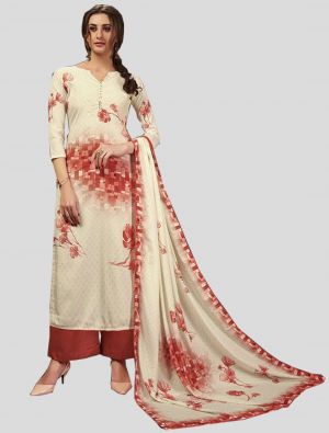 Off-White Crepe Silk Straight Suit with Dupatta small FABSL20082