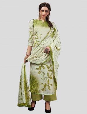 Off-White Crepe Silk Straight Suit with Dupatta small FABSL20083