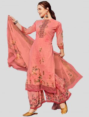Pink Georgette Straight Suit with Dupatta small FABSL20093