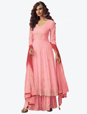 Pink Georgette Sharara Suit with Dupatta small FABSL20122