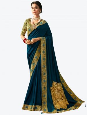 Blue Art Silk Designer Saree small FABSA20510
