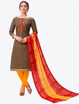 Brown South Cotton Straight Suit with Dupatta small FABSL20151