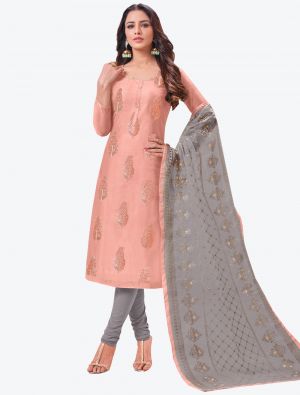 Dusty Pink Modal Silk Straight Suit with Dupatta small FABSL20143