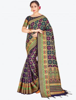 Navy Blue Banarasi Art Silk Designer Saree small FABSA20522