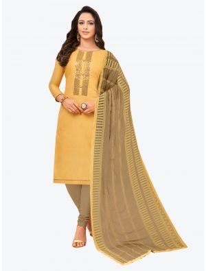 Occur Yellow Tussar Art Silk Straight Suit with Dupatta small FABSL20155