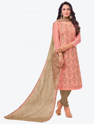 Pink Modal Silk Straight Suit with Dupatta small FABSL20148