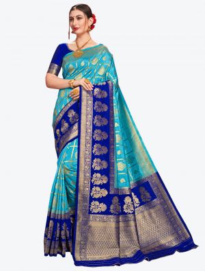Blue Banarasi Art Silk Designer Saree small FABSA20559