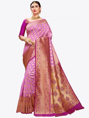 Lilac Banarasi Art Silk Designer Saree small FABSA20564