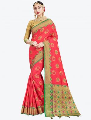 Pink Banarasi Art Silk Designer Saree small FABSA20549