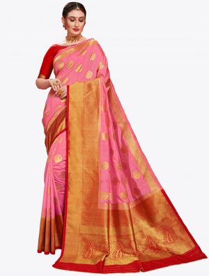 Pink Banarasi Art Silk Designer Saree small FABSA20562