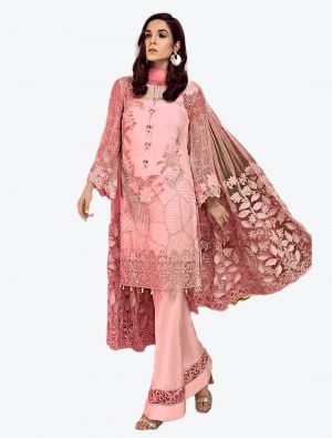 Pink Georgette Pakistani Suit with Dupatta small FABSL20217
