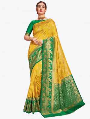 Yellow Banarasi Art Silk Designer Saree small FABSA20558