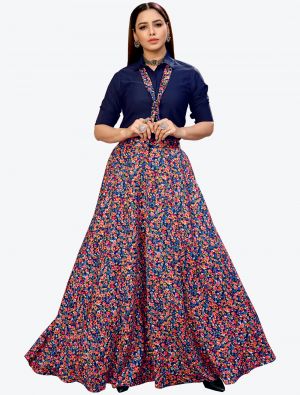 multicolor silk skirt with top fabku20299