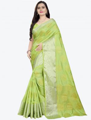 Light Green Banarasi Silk Designer Saree small FABSA20795
