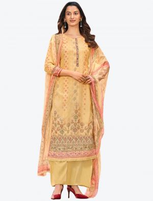 Pastel Yellow Fine Muslin Straight Suit with Pure Chiffon Dupatta small FABSL20523