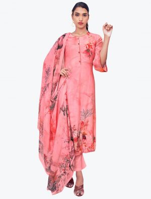 Pink Digital Printed Pure Cotton Straight Suit with Dupatta small FABSL20916
