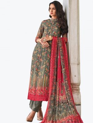Multicolor Muslin Palazzo Suit with Thread Work And Sequin small FABSL21110