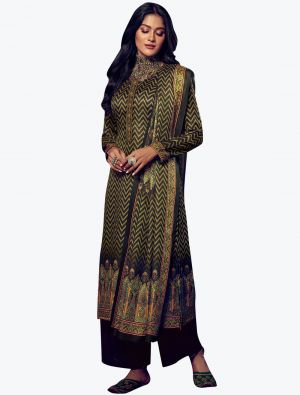 Greenish Gold Pashmina Warm Salwar Suit small FABSL21234