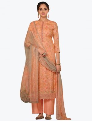Peach Premium Cotton Digital Printed Salwar Suit small FABSL21259
