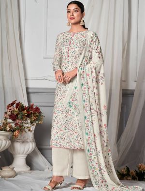 Pearl White Pure Cotton Digital Printed Salwar Kameez small FABSL21509