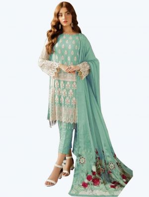 Blue Georgette Pakistani Suit with Dupatta small FABSL20223